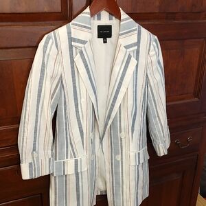 The Limited Women's Striped Blazer in Blue and White
